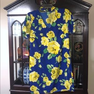 Yellow flowered mini dress